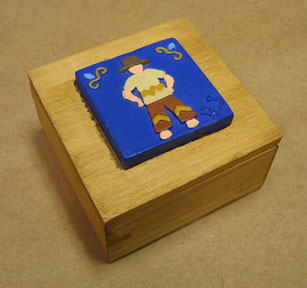 Decorative Wooden Boxes - Hand Painted Ceramic Lid